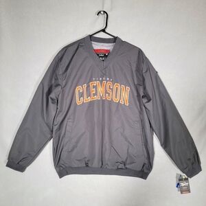 NWT Franchise Club Mens Clemson Tigers Gray Pullover Windbreaker Size Medium